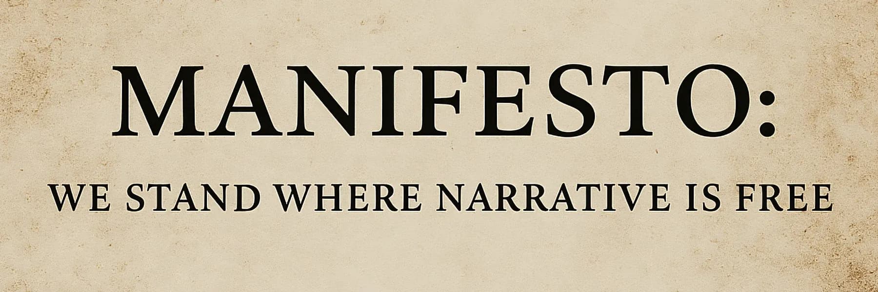 Manifesto: We Stand Where Narrative is Free