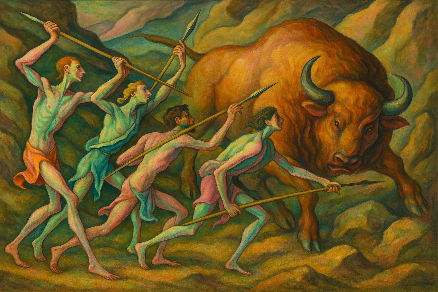 Echoneo-0-8: Prehistoric Concept depicted in Mannerism Style