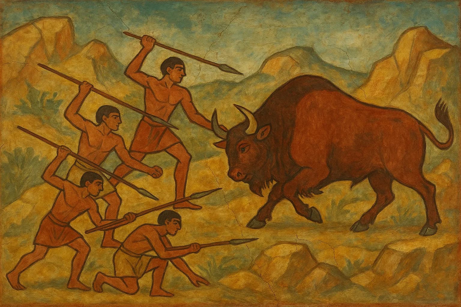 Echoneo-0-3: Prehistoric Concept depicted in Ancient Roman Style