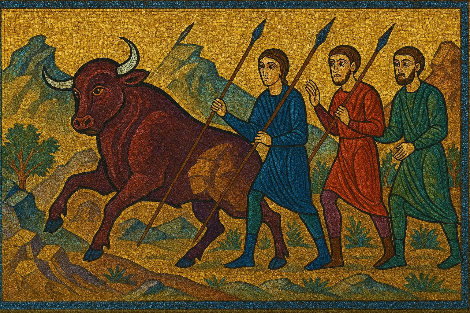 Echoneo-0-4: Prehistoric Concept depicted in Early Christian & Byzantine Style