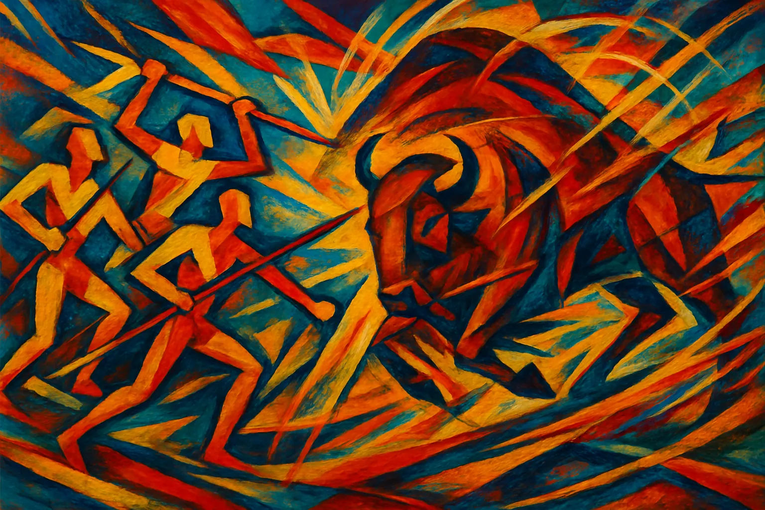 Echoneo-0-19: Prehistoric Concept depicted in Futurism Style