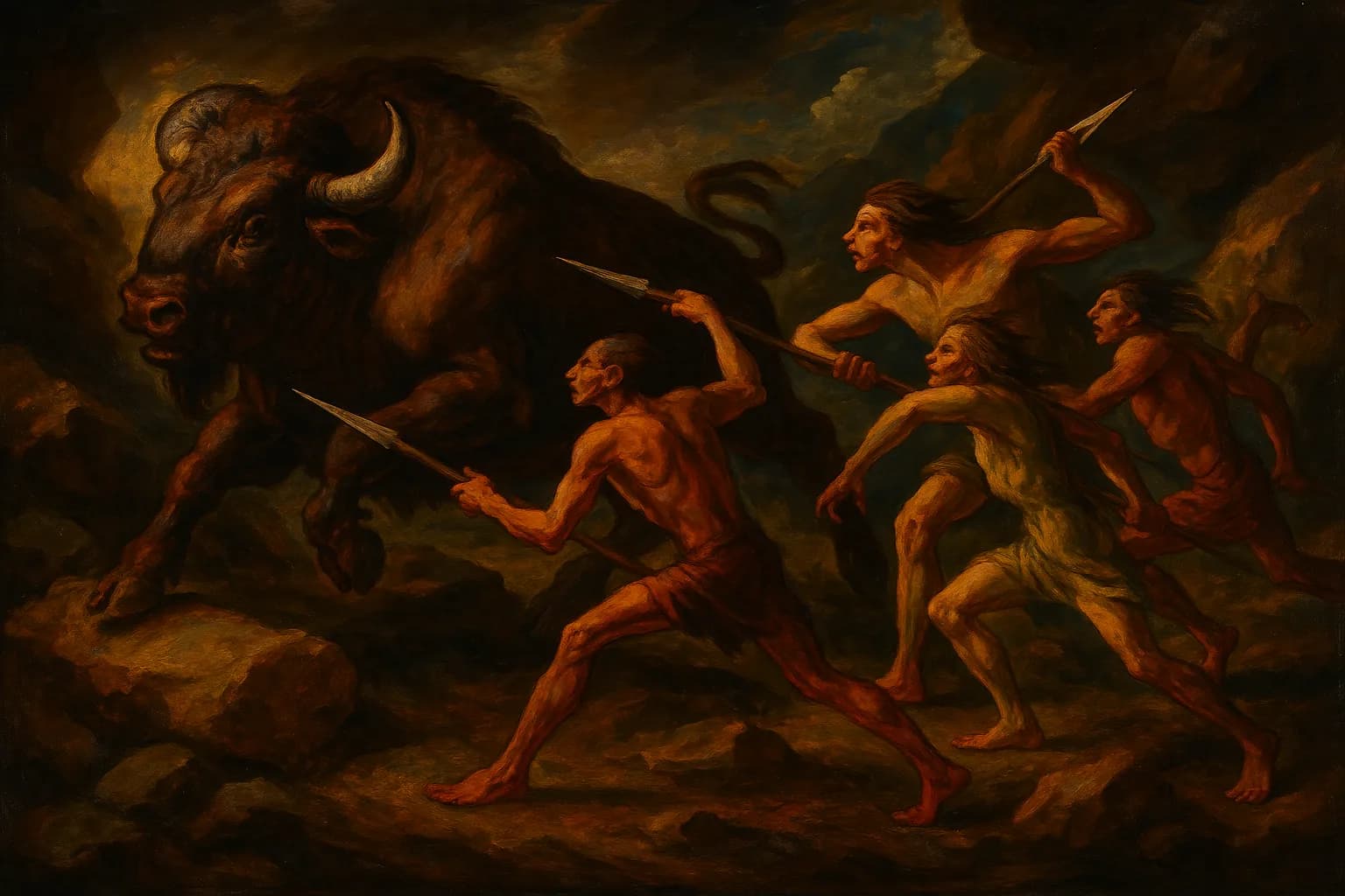Echoneo-0-9: Prehistoric Concept depicted in Baroque Style