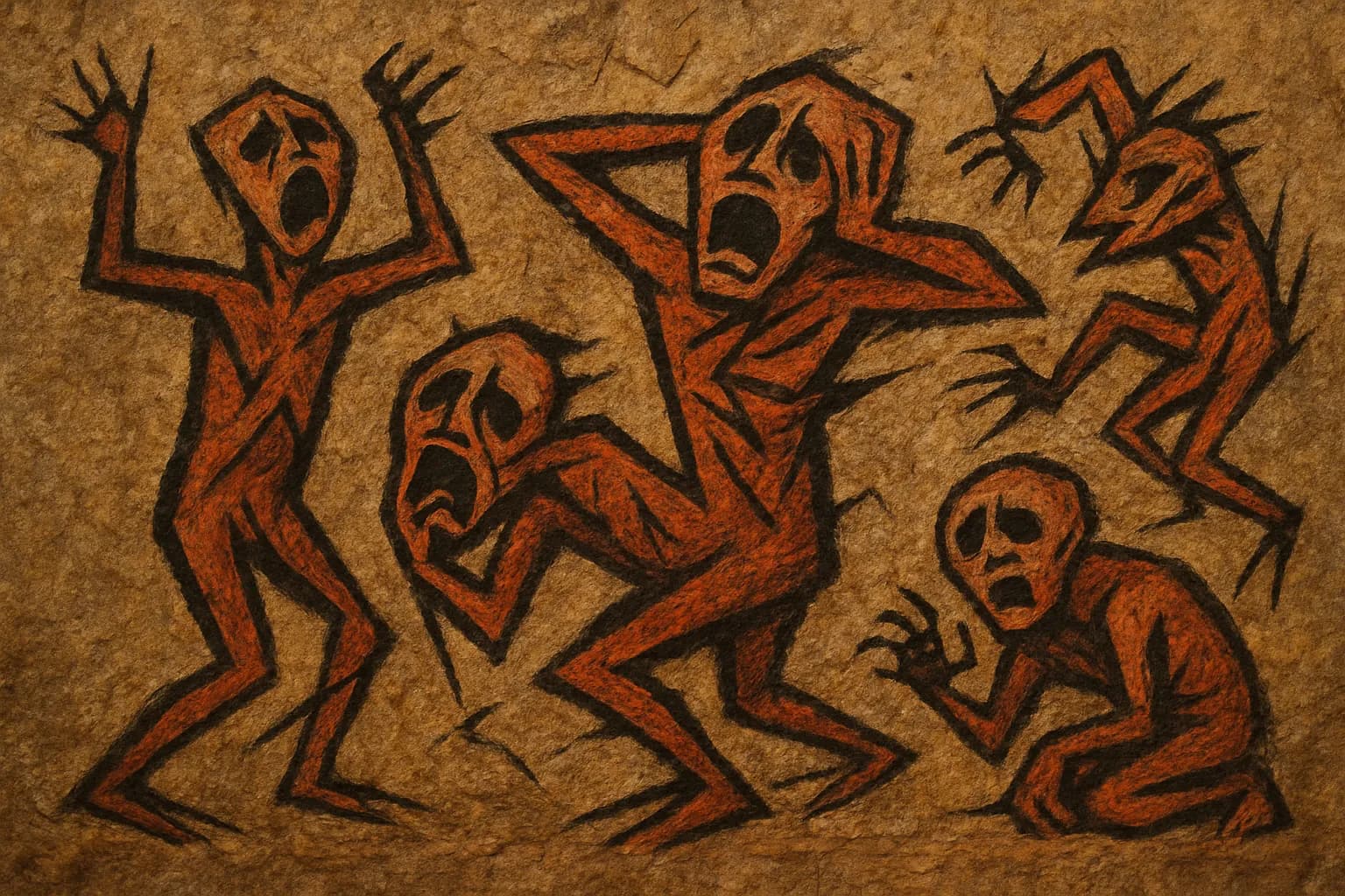 Echoneo-17-0: Expressionism Concept depicted in Prehistoric Style