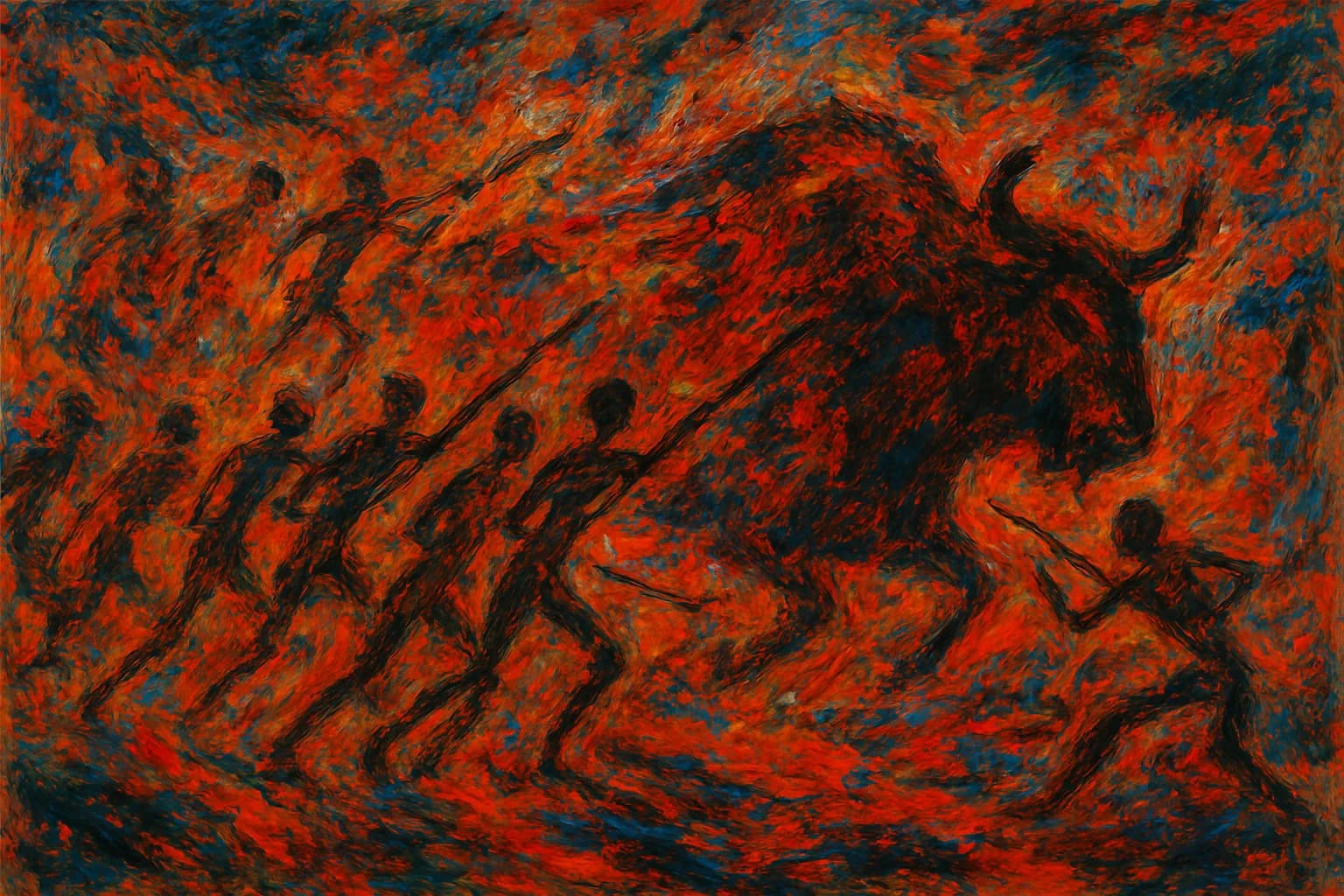 Echoneo-0-22: Prehistoric Concept depicted in Abstract Expressionism Style