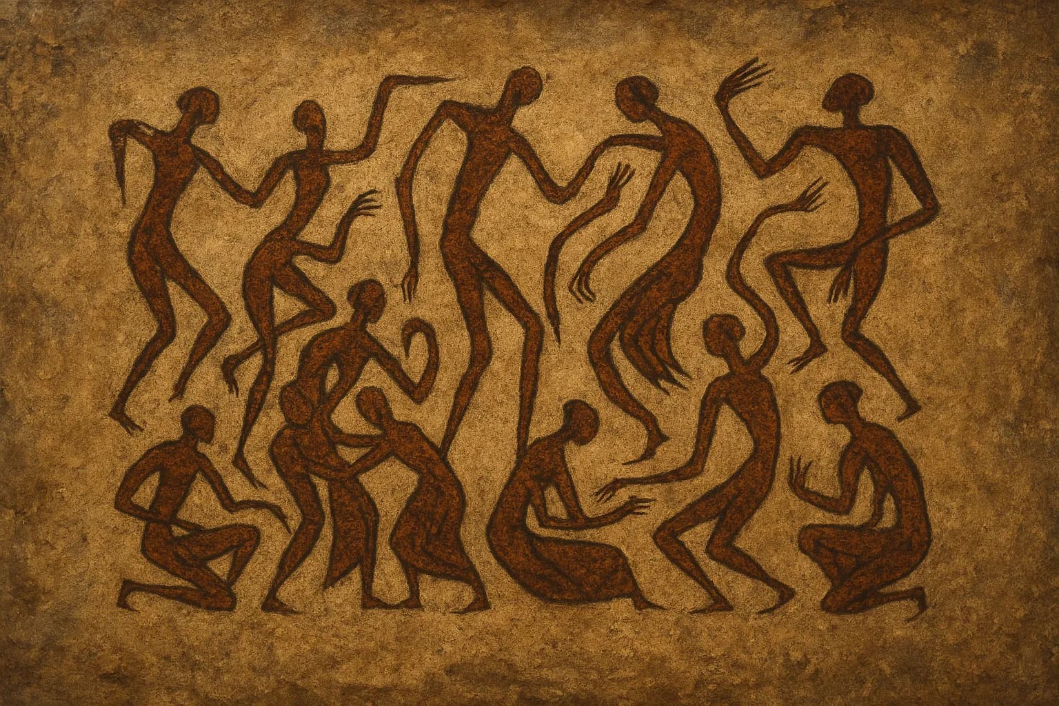 Echoneo-8-0: Mannerism Concept depicted in Prehistoric Style