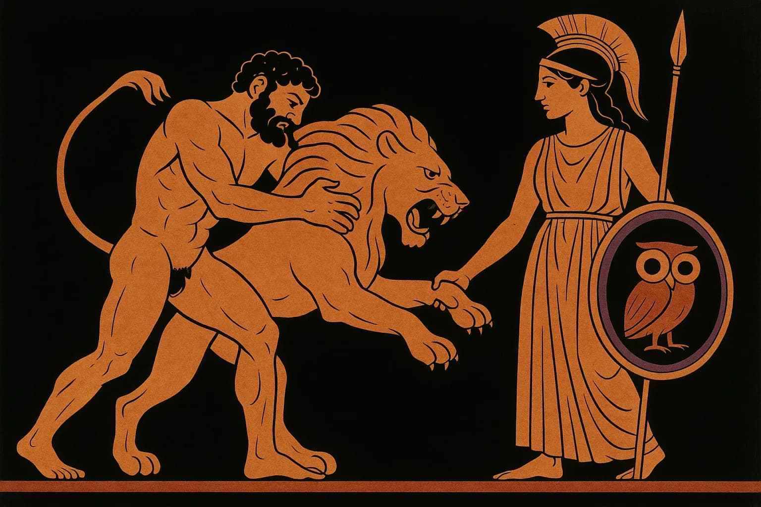 Echoneo-2-2: Ancient Greek Concept depicted in Ancient Greek Style